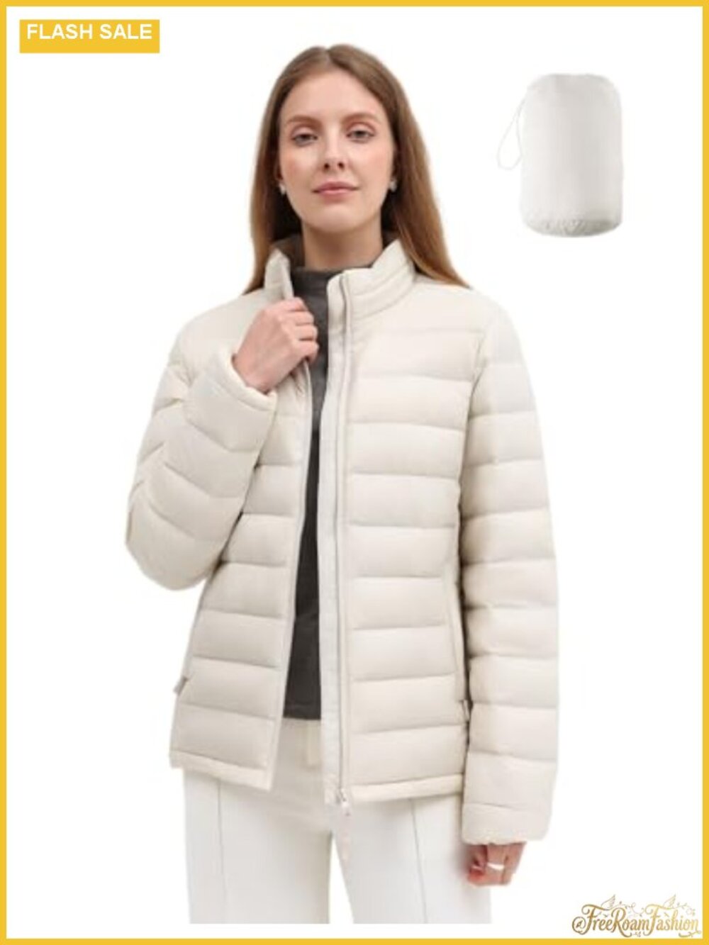 Women's Quilted Puffer Jacket Lightweight Packable Zip Winter Coat